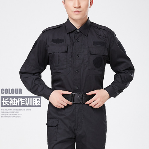 长袖执勤服含配件安保制服春秋款长袖作训服物业保安套装视频