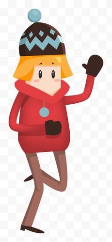 打招呼的卡通女孩