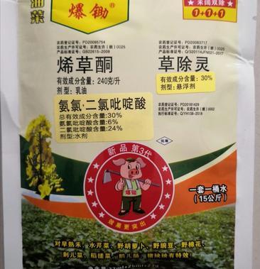 油菜田苗后除草剂烯草酮十草除灵十氨氯二氯吡啶酸禾阔双除