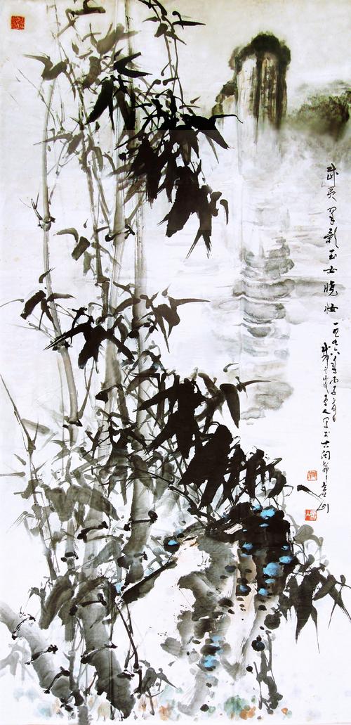 国画大师陈明谋墨竹欣赏