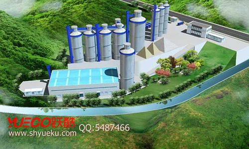 三维效果图制作 >> 建筑效果图 / 水泥厂鸟瞰图 本文出自上海文鼎设计