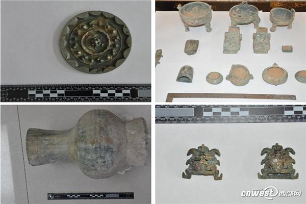 犯罪嫌疑人家中搜出铜簋,铜镜,铜鼎,瓷器等出土文物15件以及探针,洛阳