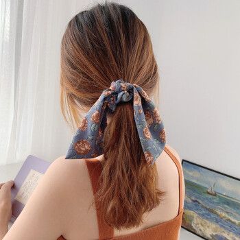 碎花飘带绑发发圈头绳女网红皮筋蝴蝶结头饰少女发带韩国扎头发学生