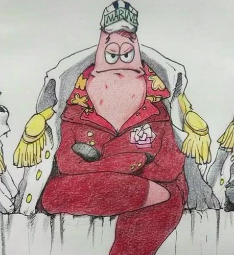 海绵宝宝化身海军大将,看到派大星版赤犬后,网友:恨不