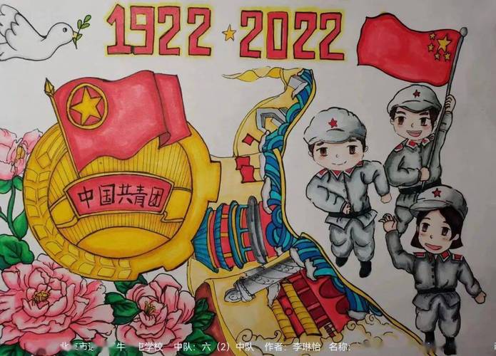 作品名称:《建团百年》作 者:牛堡屯学校 六(2)中队 李琳怡指导教师