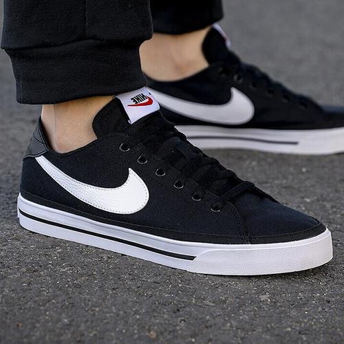 nike耐克男鞋2021秋季新款运动鞋黑色帆布布鞋板鞋