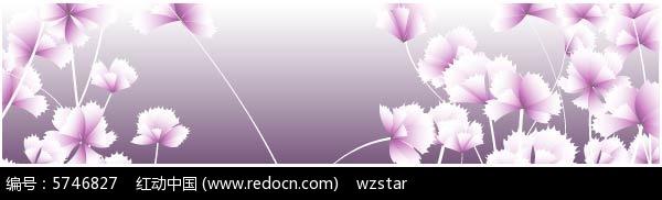 横版浪漫紫色花朵背景素材