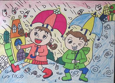 儿童图画雨天简笔画