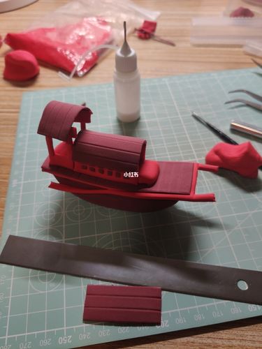 儿子说要做红船,用他的手工土做了一艘_手工制作_粘土