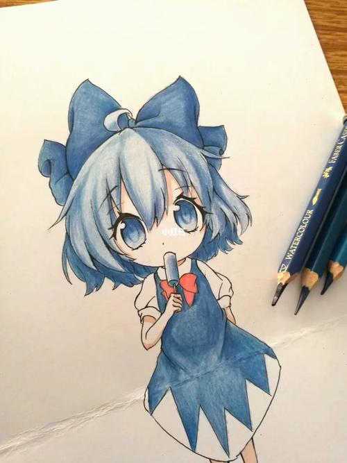 教你在纸上画一个二次元～_动漫_绘画_上色_彩铅_马克