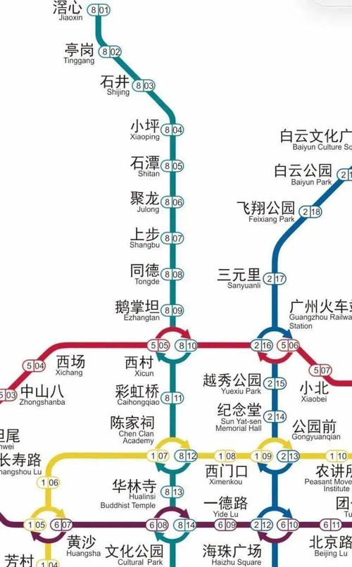 地铁八号线北延段线路图