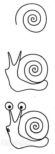 蜗牛简笔画图片教程