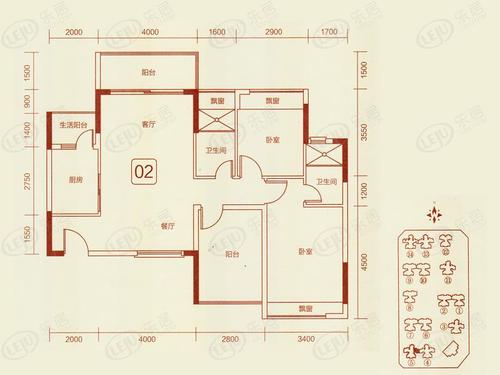 花曼丽舍02户型户型图