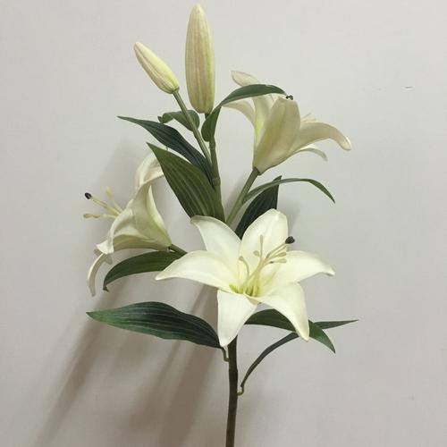 仿真手感百合花 香水百合绢花 家居 餐厅装饰 花卉植物盆栽假花
