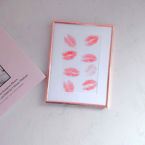 嘴唇口红_唇印相框口红摆台吻痕画框 diy礼物抖音男友创意嘴唇卡纸
