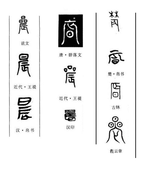 查找小篆体的晨字经典篆体?