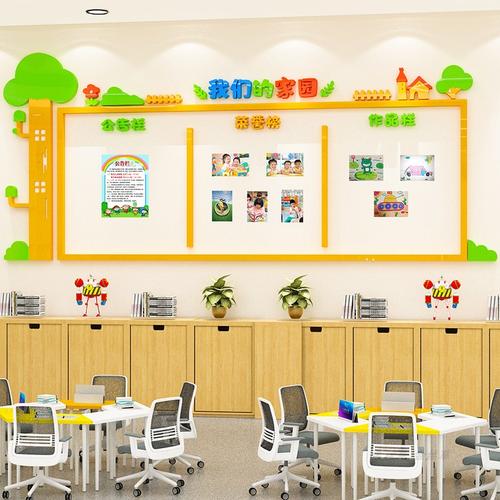 幼儿园墙面装饰作品展示公告荣誉栏小学教室班级文化布置立体墙贴