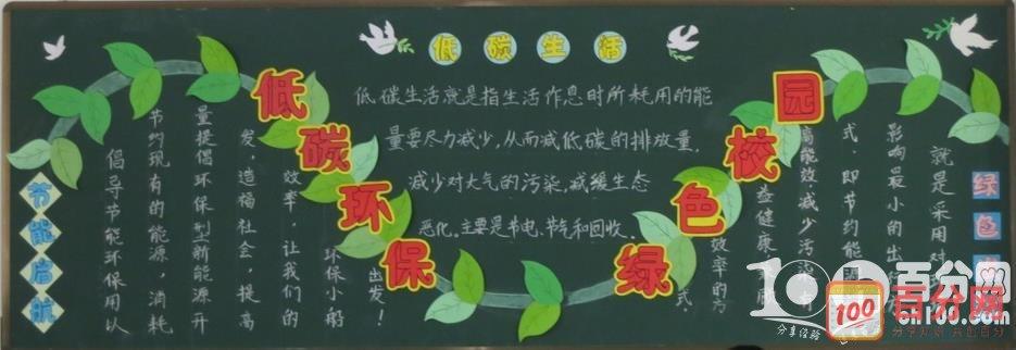 低碳生活黑板报设计图片欣赏