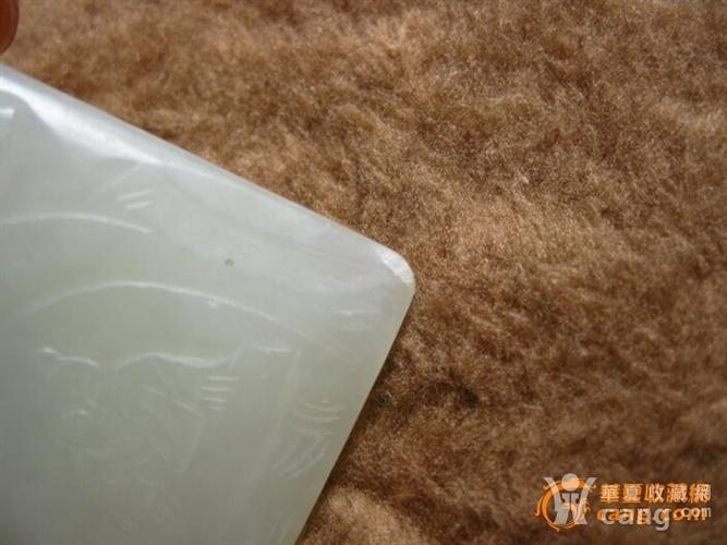 传世老白玉 松下抚琴图 有瑕疵
