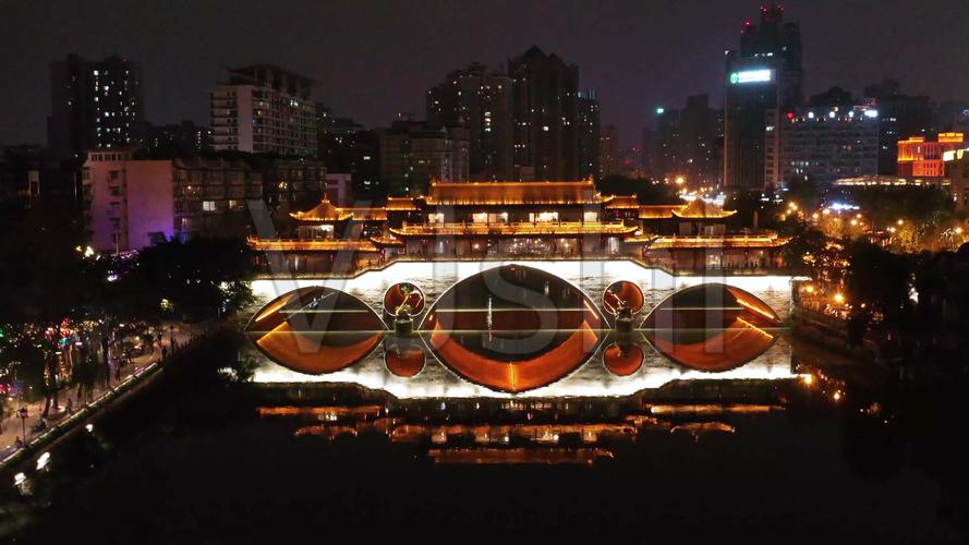 航拍成都九眼桥安顺廊桥4k超高清素材_3840x2160_高清视频素材下载