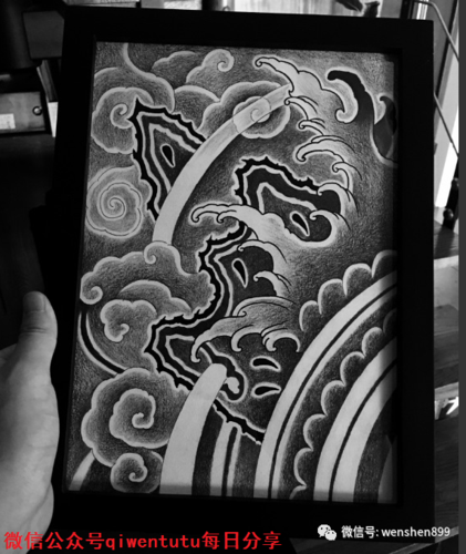 纹身图案 纹身手稿 水浪纹身素材 浪花 纹身图案