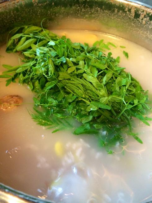 美食笔记之青豆苕菜牛肉粥
