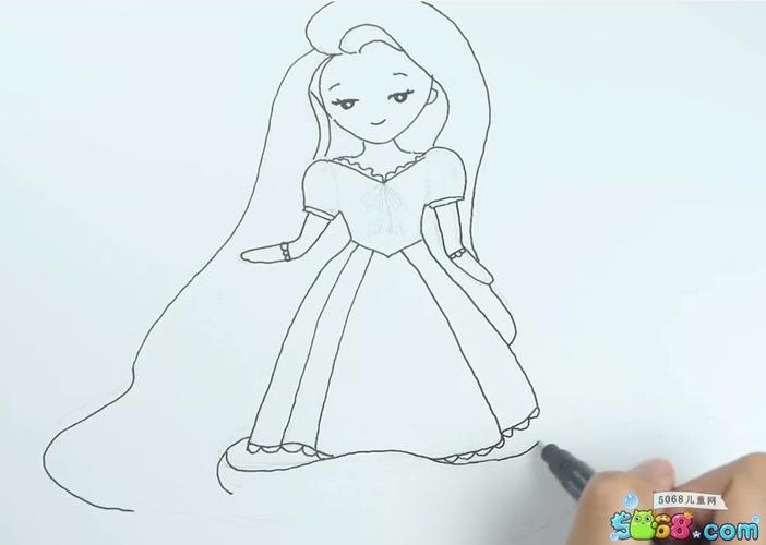 一步一步教你画长发公主-关于公主的画画教程(3)