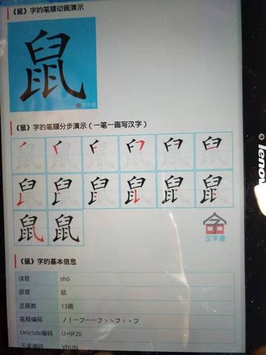鼠字的笔顺和拼音.