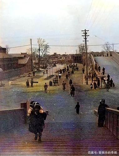 河北石家庄:1940年石家庄大石桥人物景观全景记录