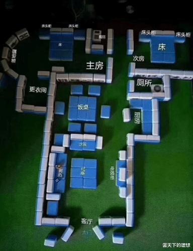 用麻将组成的平面图,就这专业态度,不买房子是不可能的哈!