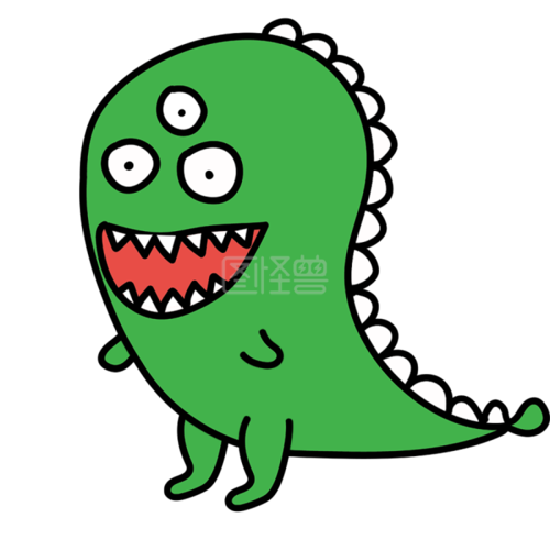 图怪兽原创元素万圣节妖怪恐龙插画元素