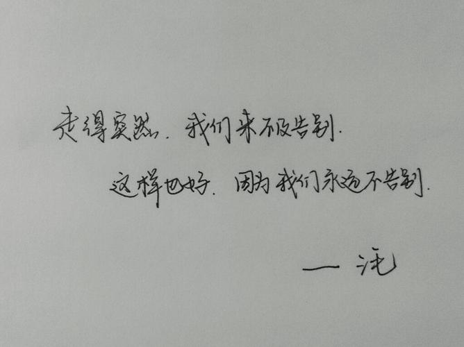 走得突然,我们来不及告别.这样也好,因为我们永远不告别.