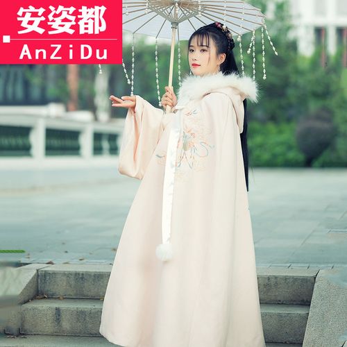 古装斗篷汉服女秋冬装加厚中国风汉元素古风女装长款毛呢披风外套