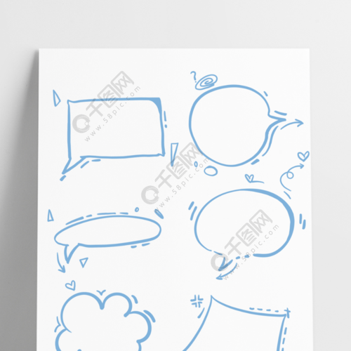 手绘蓝色气泡简笔画对话框装饰元素半年前发布