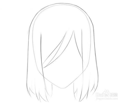 借助长长而流畅的线条,描绘出头发的轮廓.