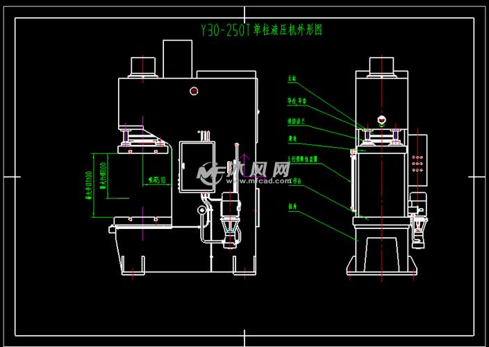 c型液压机,校正液压机 - 液压及气动元件图纸 - 沐风网