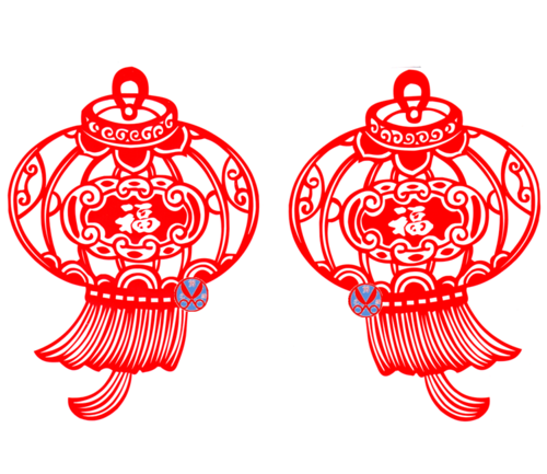 大红灯笼 新年 福字_镂空不干胶大红灯笼剪纸窗花新年春节剪纸灯笼