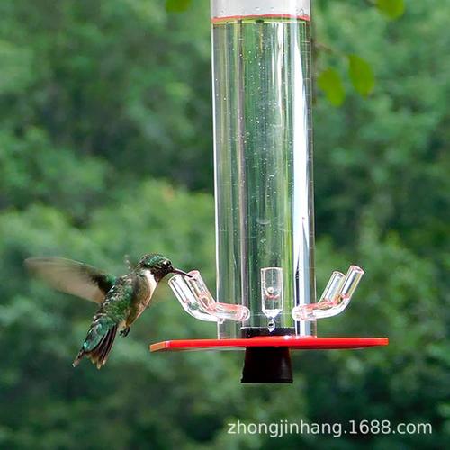 悬挂式圆柱鸟类喂食器 蜂鸟喂鸟器 hanging hummingbird feeder