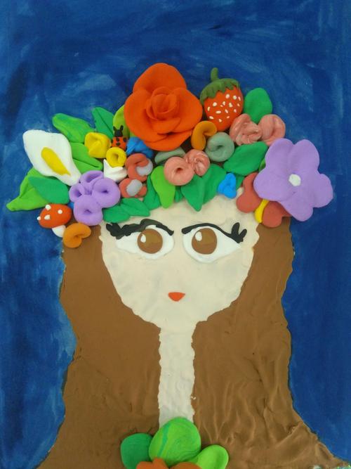 红墨美术教育小画家手工作品微展《美丽的春姑娘》之一