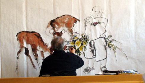 我导师李延声给大家示范人物画_马和林的blog