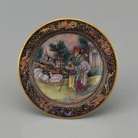 清乾隆画珐琅西洋人物牧羊图碟