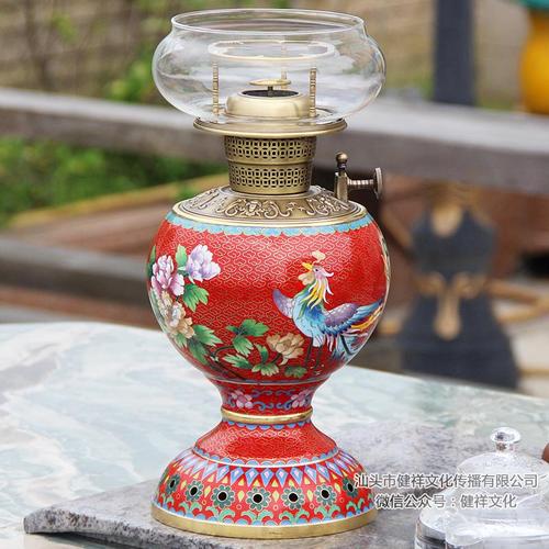 掐丝珐琅彩煮茶炉景泰蓝纯铜灯煮茶灯空气气灯功夫茶具