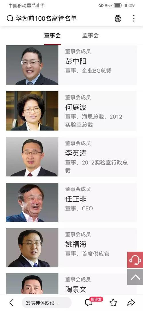 华为高管一览表全是大佬