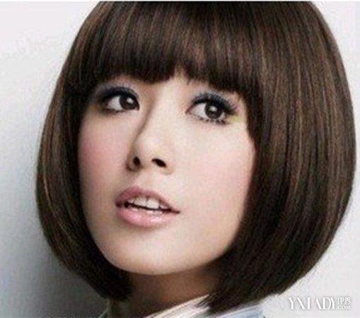 女生波波头前长后短发型图片 时尚个性又修颜