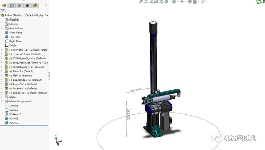机器人cylindricalrobot圆柱坐标机器人3d图纸solidworks设计