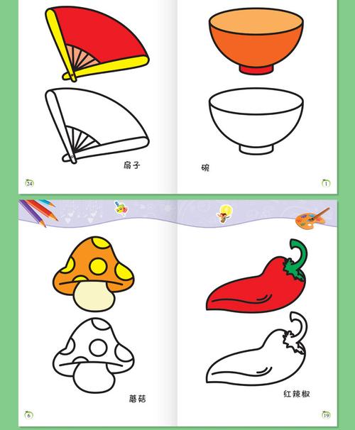 儿童涂色书幼儿画画本益智启蒙全8册2-3-6岁宝宝涂色书动物水果风景