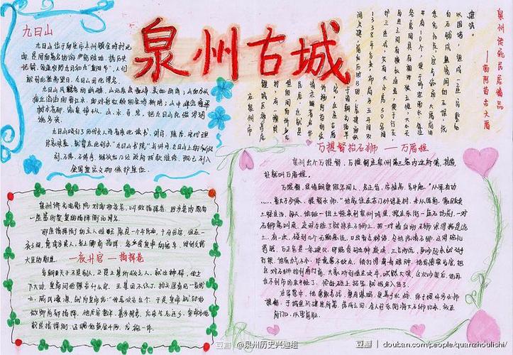 泉州历史的手抄报