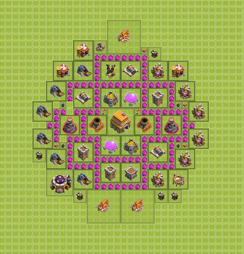 coc部落冲突六本阵型 大本内置防被三星