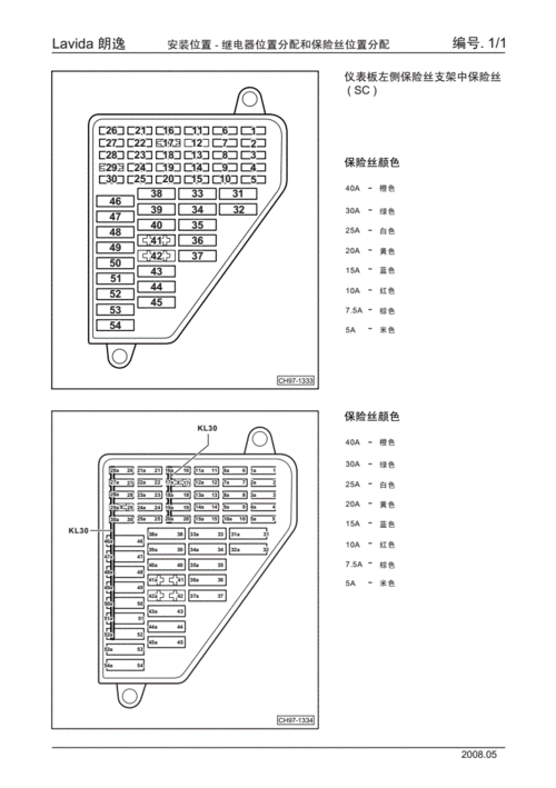 大众朗逸继电器位置分配和保险丝位置分配.pdf