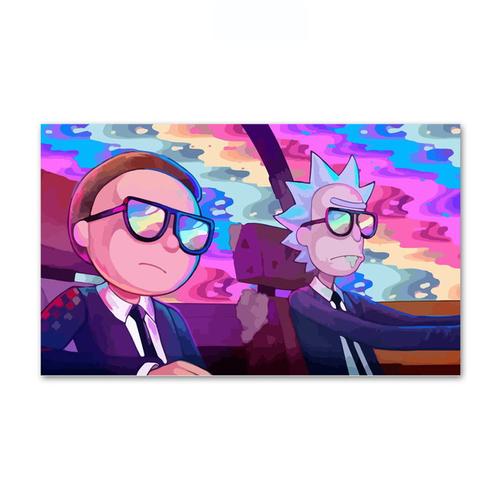 曼落外贸爆款里克和莫蒂梦境世界海报印刷版画客厅卧室装饰画芯